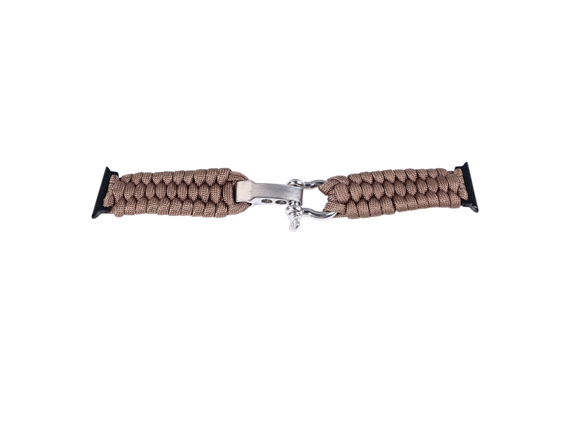 Pulseira Tecida Manual Ajustável para Ios Watch 9 8 7 6 5 4 3 2 1 Se Marrom