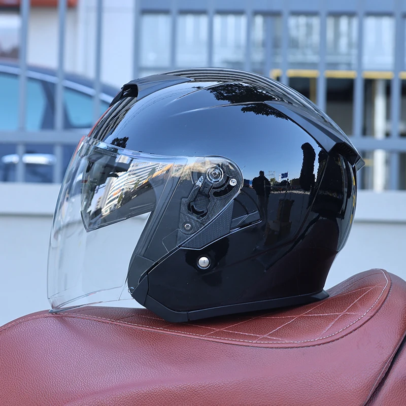(m) Capacete 3/4 Para Motocicleta Com Certificação Dot, Casco Em Abs E Forro Confortável