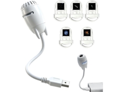 Projetor de galáxias com luz noturna e conexão USB, iluminação ajustável.