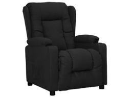 Vidaxl Poltrona Reclinável Tecido Preto