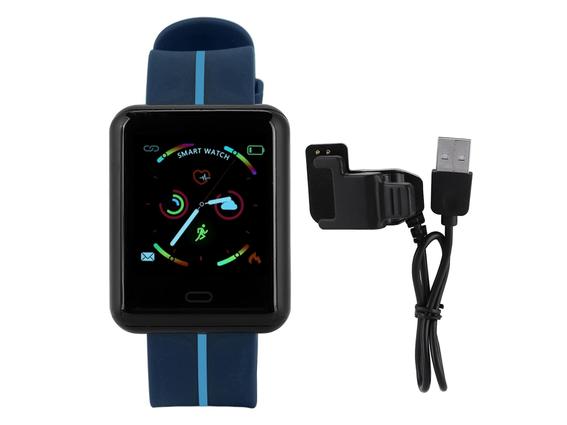 Pulseira Inteligente EOOCOO F5, monitoramento de frequência cardíaca e pressão arterial, azul