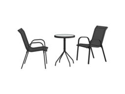 Conjunto Garden Bistrô 3 Peças Preto Aço MAISON EXCLUSIVE