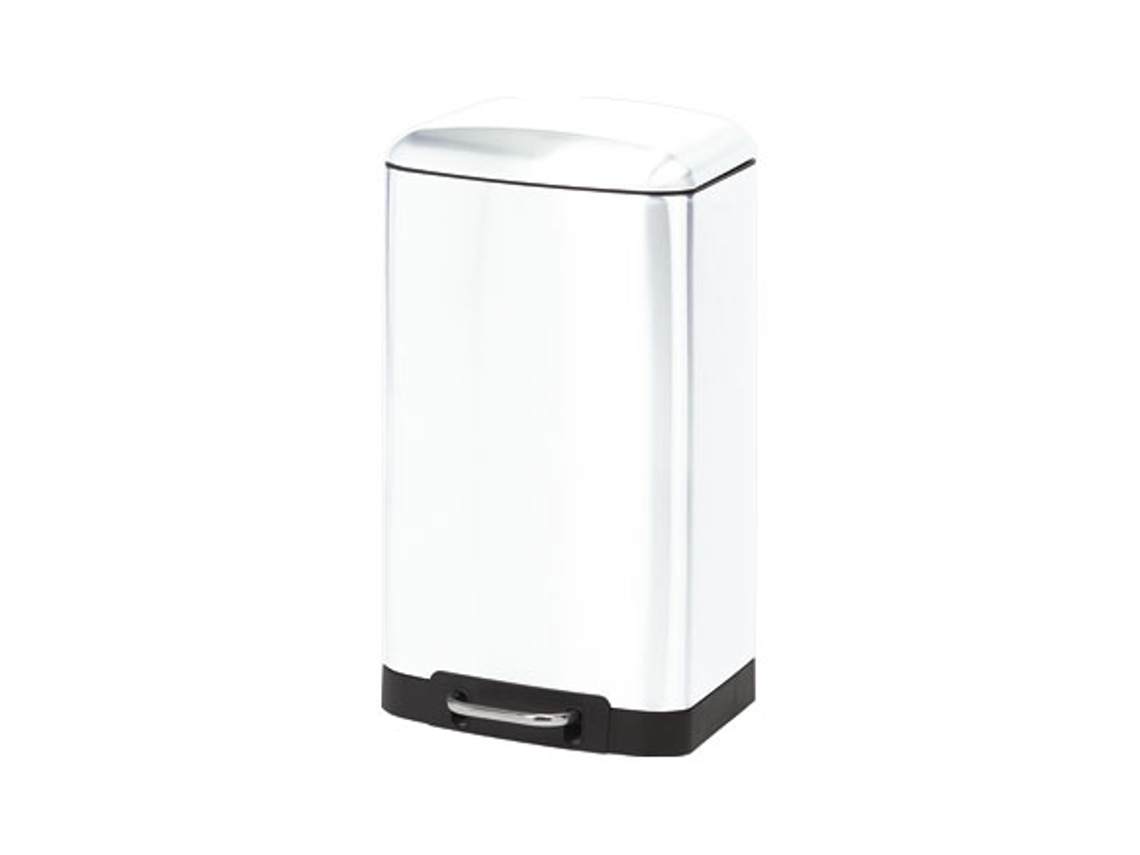 Cubo Pedal Rectangular Metalico Blanco