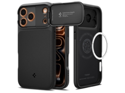 Capa Spigen Optik Armor Para Iphone 17 Pro Com Magsafe, Proteção Preta Fosco
