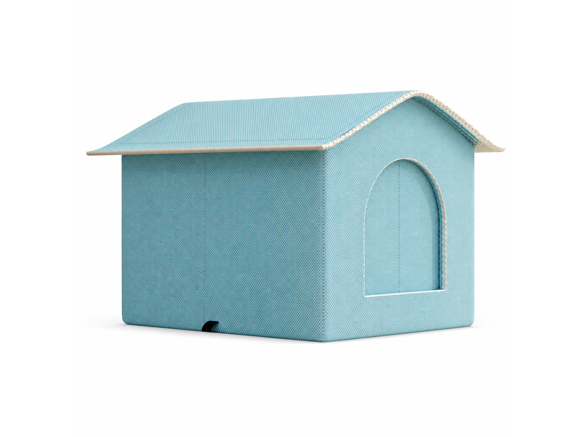 Casa Refrescante Portátil Para Bicho De Estimação E , Abrigo De Verão Com Bolsas De Gelo, Azul-pavão, Tamanho Grande