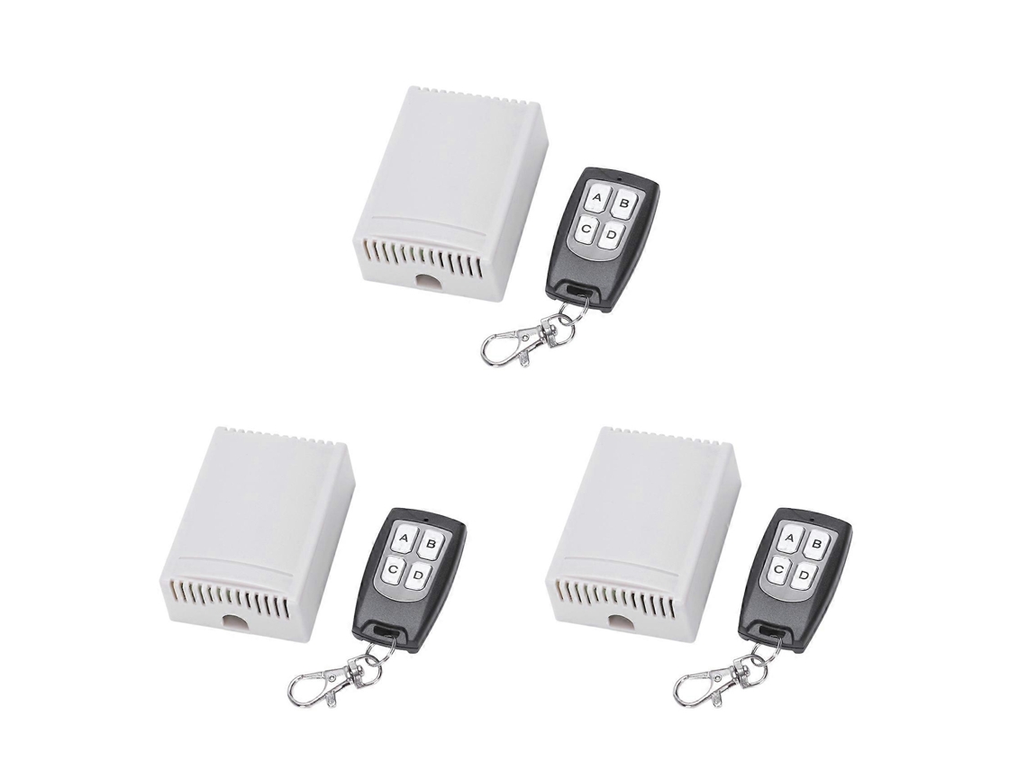 Conjunto De 3 Transmissores E Receptores De Controle Remoto Sem Fio Rf De 4 Canais, 12 V Cc, Alcance De 200 M._glo