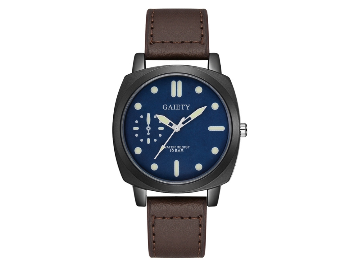 Reloj Hombre Gaiety Analógico De Cuarzo Con Correa De Pu Deportivo Marrón Oscuro