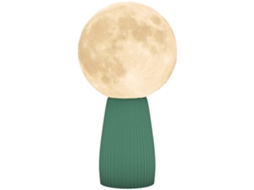 Luminária Mesa Lua Impressa 3D Brilho 10 Lâmpada Leitura Abs Ø Verde S/MARCA