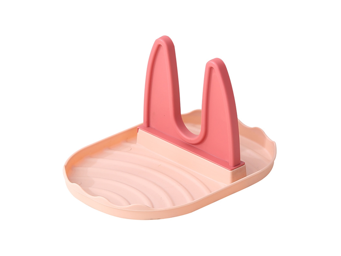 Nova Line suporte para Tampas de Panelas e Descanso de Garfos Organizador de Cozinha Plástico Rosa e Laranja