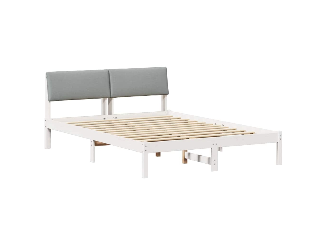 Estrutura da Cama Branco e Cinza Claro 135 X 190 Cm MAISON EXCLUSIVE