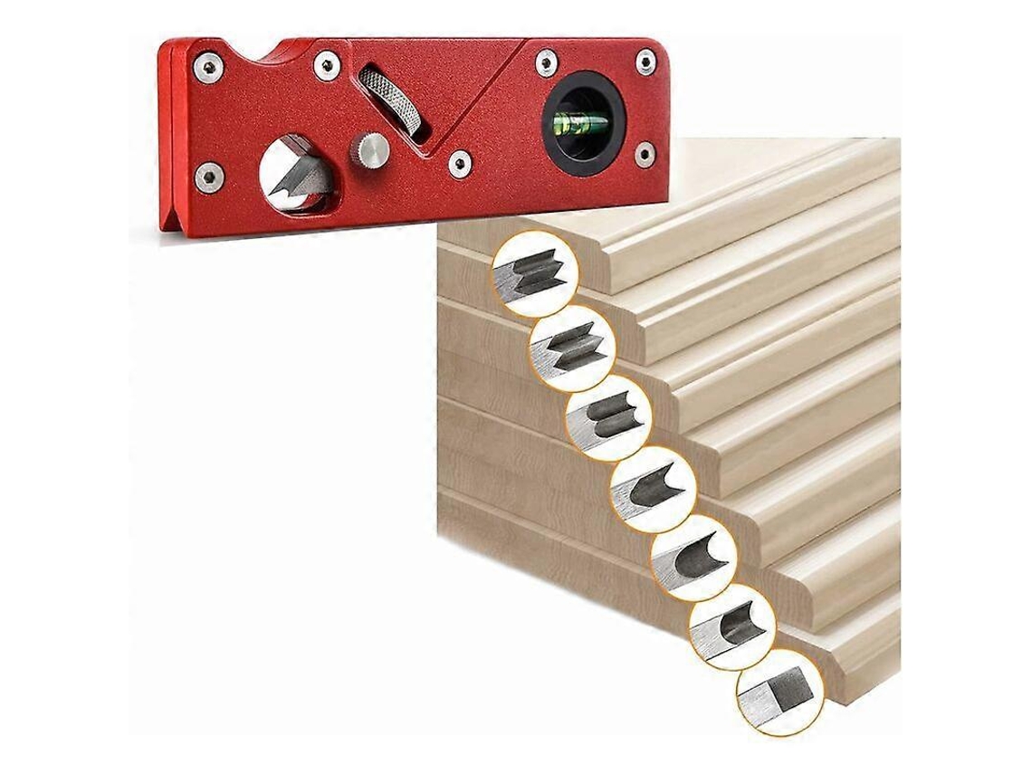 Afilador de Ângulos para Carpintaria, Manual, 45°, Ferramenta de Acabamento de Bordas, 7 Lâminas, Vermelho | S/MARCA