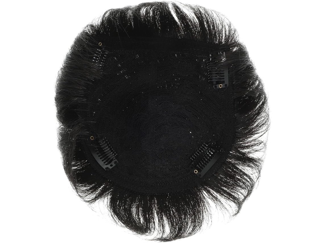 Applique De Cabelo Preto Natural Para Homens, Com Presilhas, Visual Natural E Confortável.