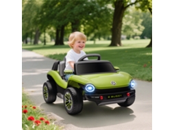 Carro Elétrico para Crianças Volkswagen E buggy Bateria 12v com Controlo Remoto 2,4 G Faróis Led Música Usb 98x56,5x47 Cm Verde