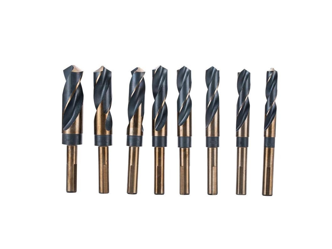Conjunto De Brocas Hss Com Cabo Reduzido, 14-25mm, Cabo 1/2", Para Madeira, Metal E Aço, Estojo De Alumínio