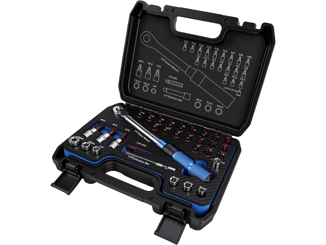 Kit de chave dinamométrica ajustável 2-24 Nm