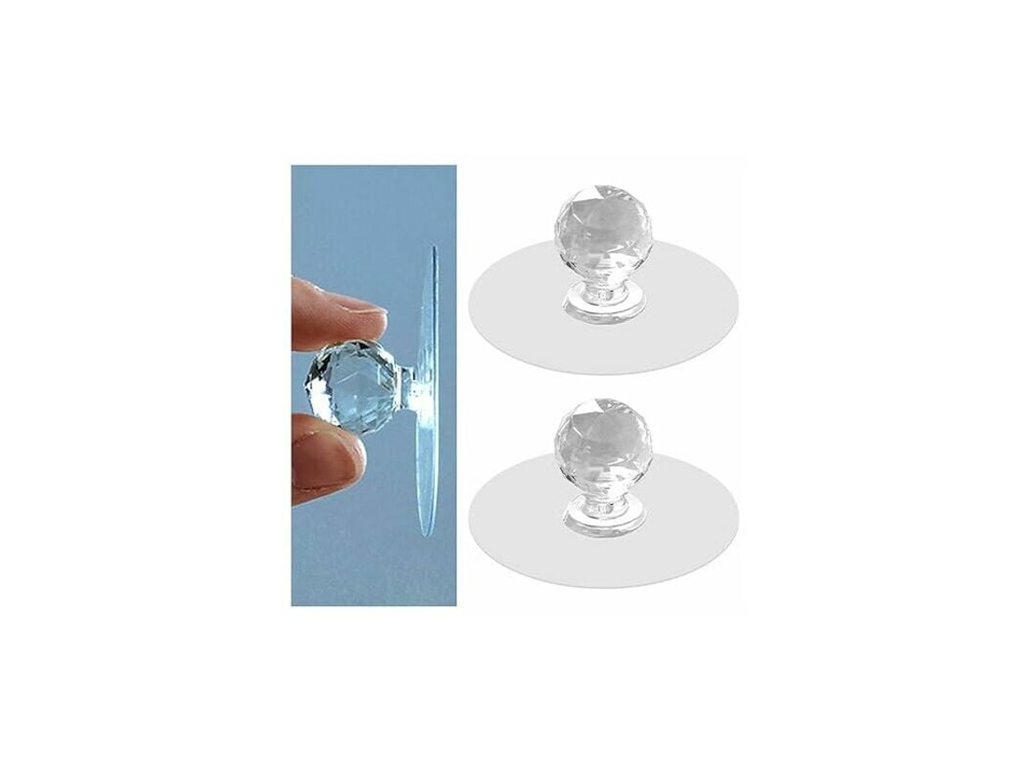 Kit com 10 Puxadores Transparentes para Armários, Portas de Cozinha, Armários de Banheiro, Portas de Móveis e Janelas. Autoadesivos BRILVIBERA