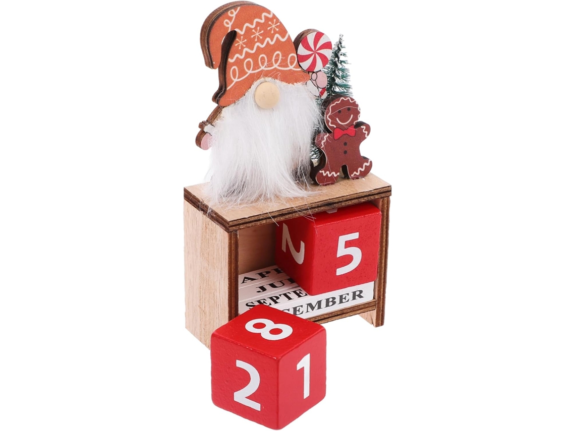 Calendário De Natal Decorativo De Mesa Com Blocos De Decoração Festiva Para Mesa