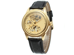 Reloj Mecánico Hombre Resistente Al Agua Winner Con Esfera Dorada