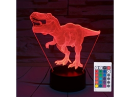 Luz Noturna Infantil, Faixa de Luz Visual 3d com Controle Remoto, 16 Mudanças de Cor, Dinossauro SIURN
