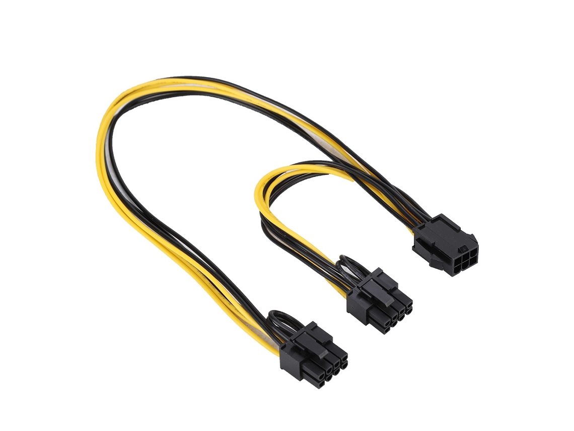 Cabo Divisor De Alimentação Para Placa De Vídeo Pci-e 8pin Duplo Com Conector 6pin