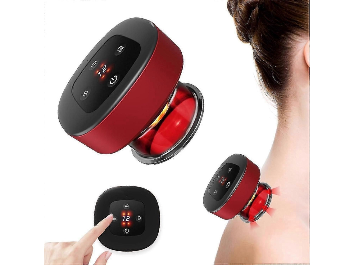 Conjunto de Terapia Ventosa Elétrica, Massageador Inteligente, Portátil com Terap Ia Vácuo Luz Vermelha Par GOKOCO