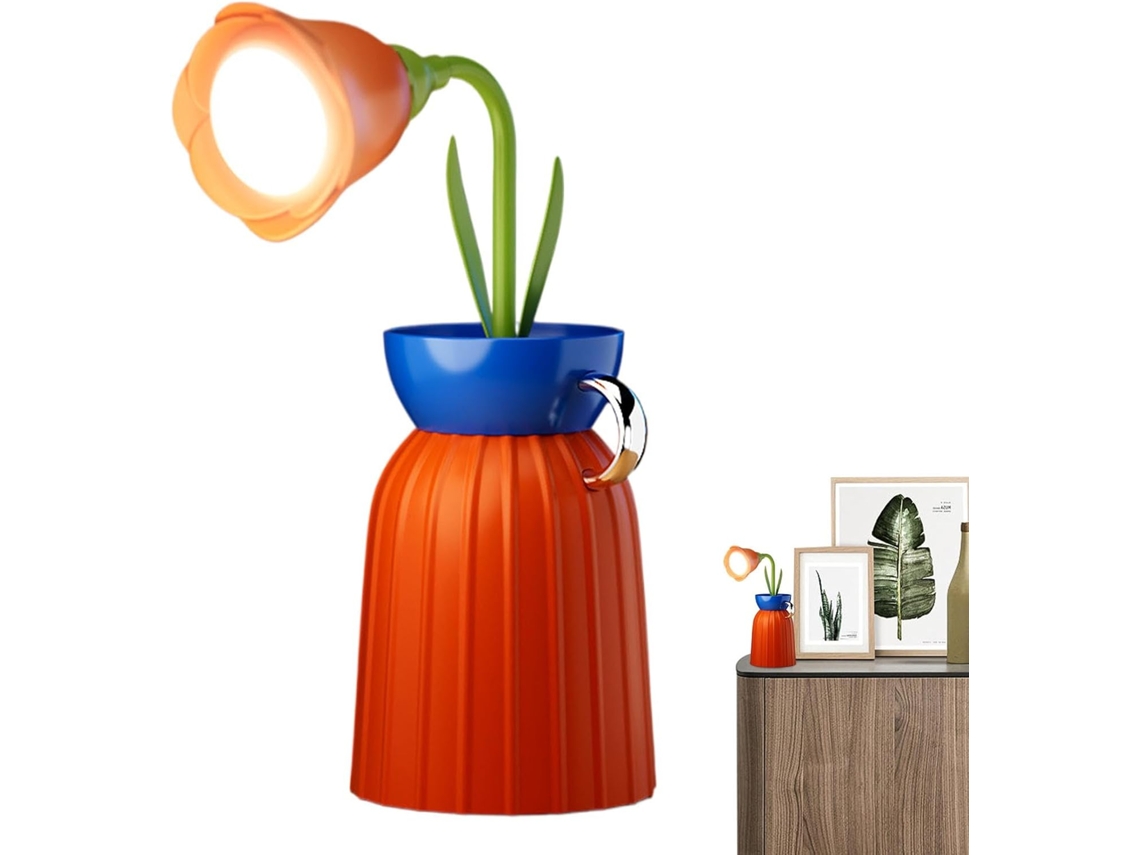 Abajur Em Formato Flor, Abajur De Mesa Con Toque, Abajur De Leitura Para Cabeceira, Decoração Para Quarto