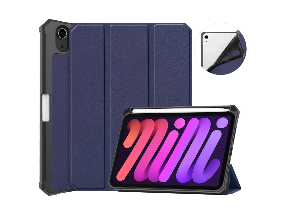 Capa Para Ipad Mini 6/7 ( 8,3 Polegadas), Com Suporte, Design Leve Azul Hexinyigjly