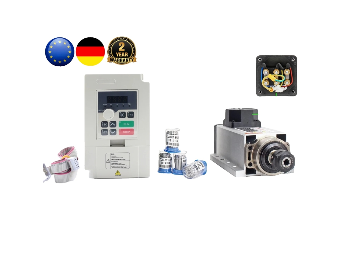 Motor De Eixo Refrigerado A Ar, 24000rpm, Inversor De 2.2kw, Com Collet Vfd Oem