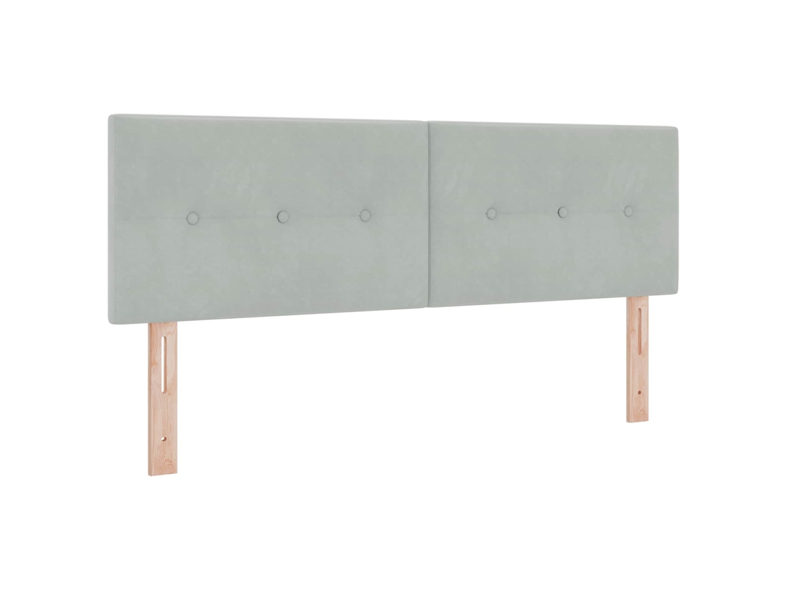 Cabeceira Led com Fitas Led Manual Cinzento Claro 144 cm Veludo MAISON EXCLUSIVE