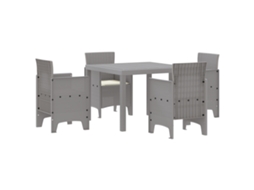 Conjunto 5 Conjunto De Jantar De Jardim Vidaxl Cinzento-claro Polipropileno (100 X 100 X 73 Cm)