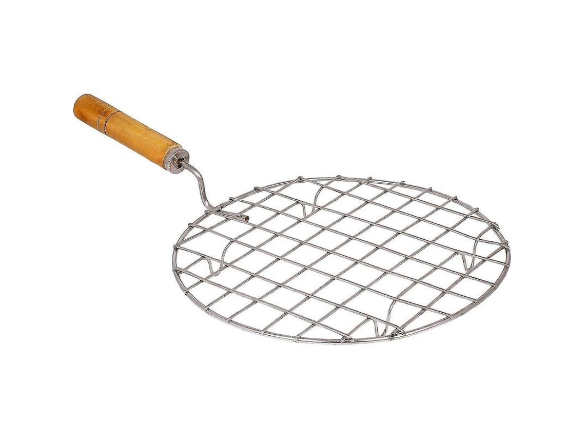 Estantes de arame inox com cabo de madeira para assado, roti, churrasco S/MARCA