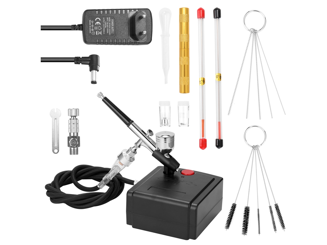 Conjunto Profissional de Airbrush com Compressor para Modelagem e Pintura Artística