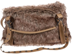Bolsa De Ombro Feminina Ciieeo Marrom Aveludada, Com Grande Capacidade De Armazenamento Casual.