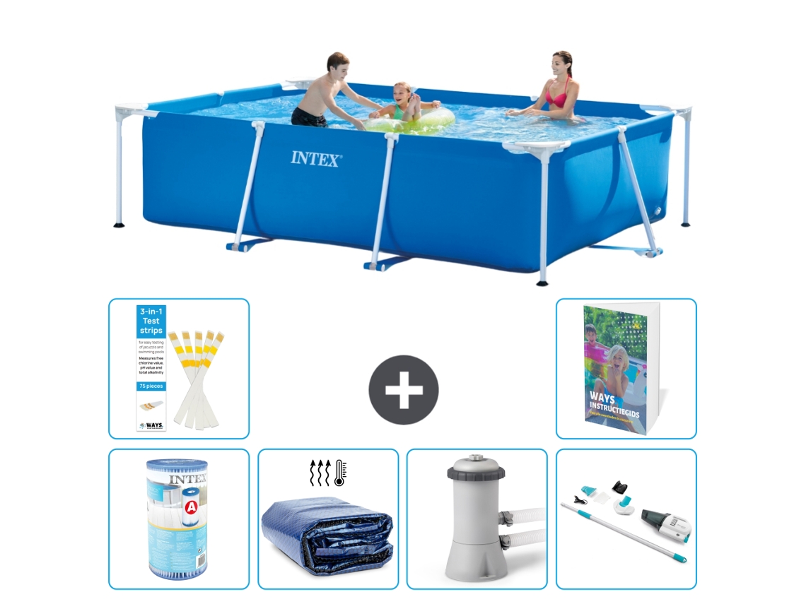 Intex Piscina Com Estrutura Retangular - 300x200x75 Cm - 7-peças S27