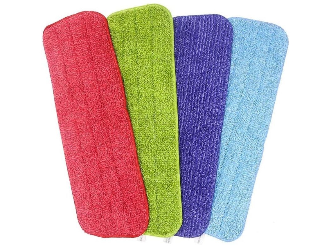 Relleno De Microfibra Toalla De Limpieza Para Mop Plano Reemplazo 4 Piezas Para Pisos Duros Limpieza Profunda