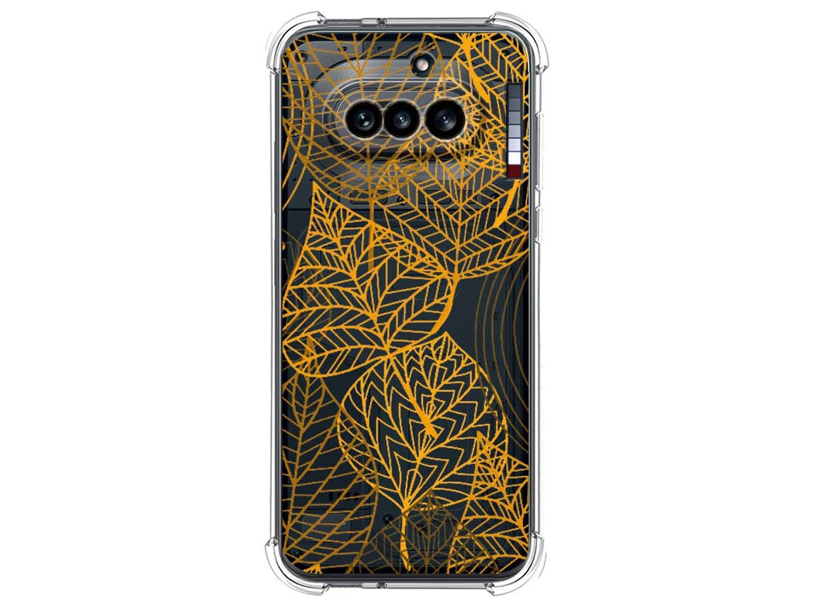 Capa Tumundosmartphone Transparente De Silicone À Prova De Choque Para Nothing Phone 4a 5g Com Estampa De Folha