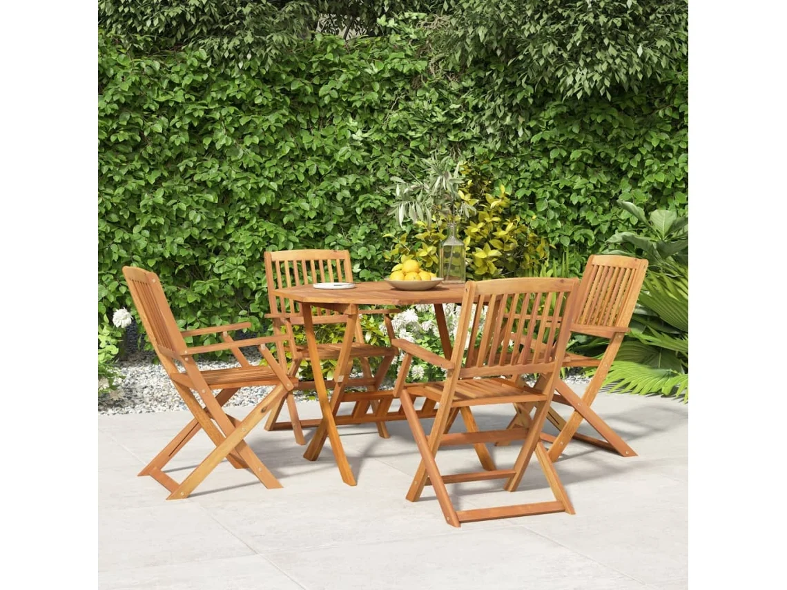 Jogo De Jantar P/ Jardim 5 Peças Madeira De Acácia Maciça Dkd Home Decor