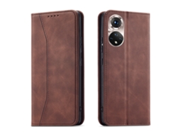 Capa De Couro Para Celular Honor, Compatível Com A Nova Capa Flip Da Huawei.honor 50 Cor De Café