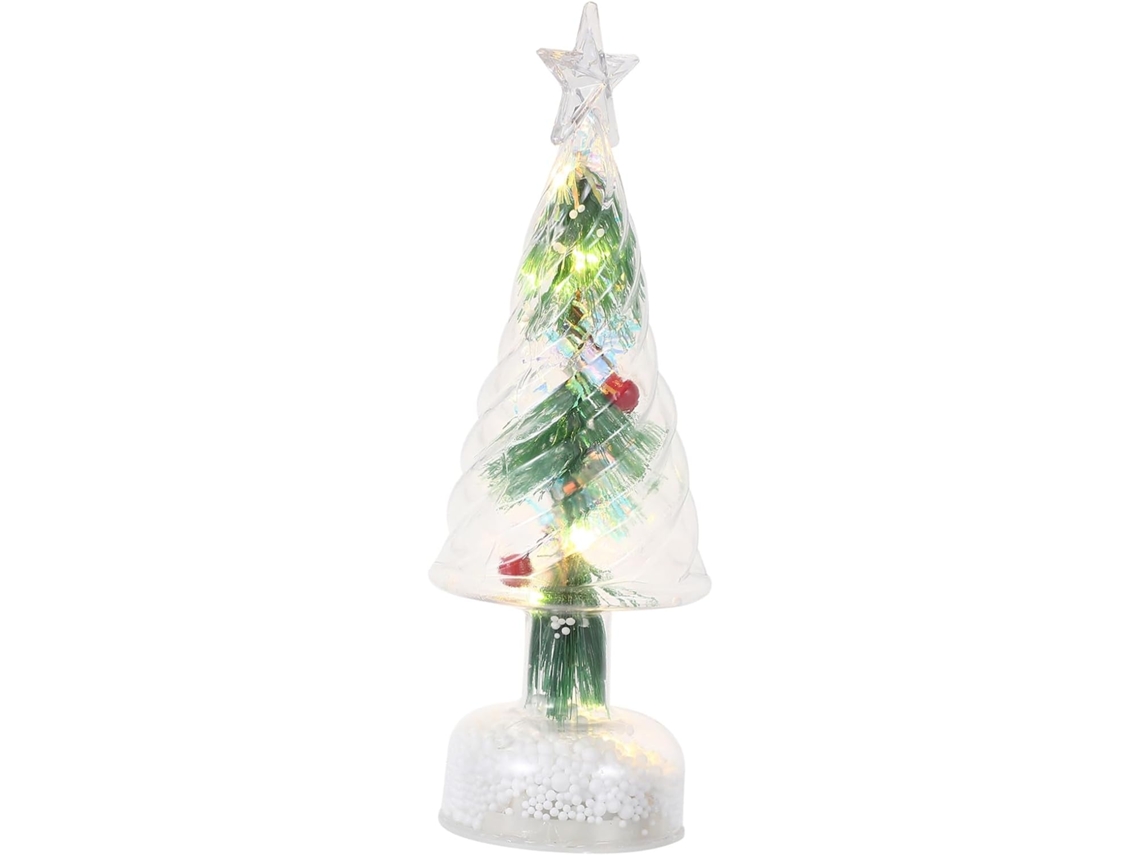 Enfeite De Árvore De Natal Com Luz Led, Ornamento De Mesa Com Agulhas De Pinheiro Realistas, Luz Not Gokoco