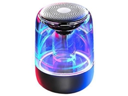 Alto Falante Bluetooth Mini Led Multicolorida 12h Reprodução Tf/aux Estéreo Hd Casa/ao Ar Livre/festa Presente Preto Yizhood
