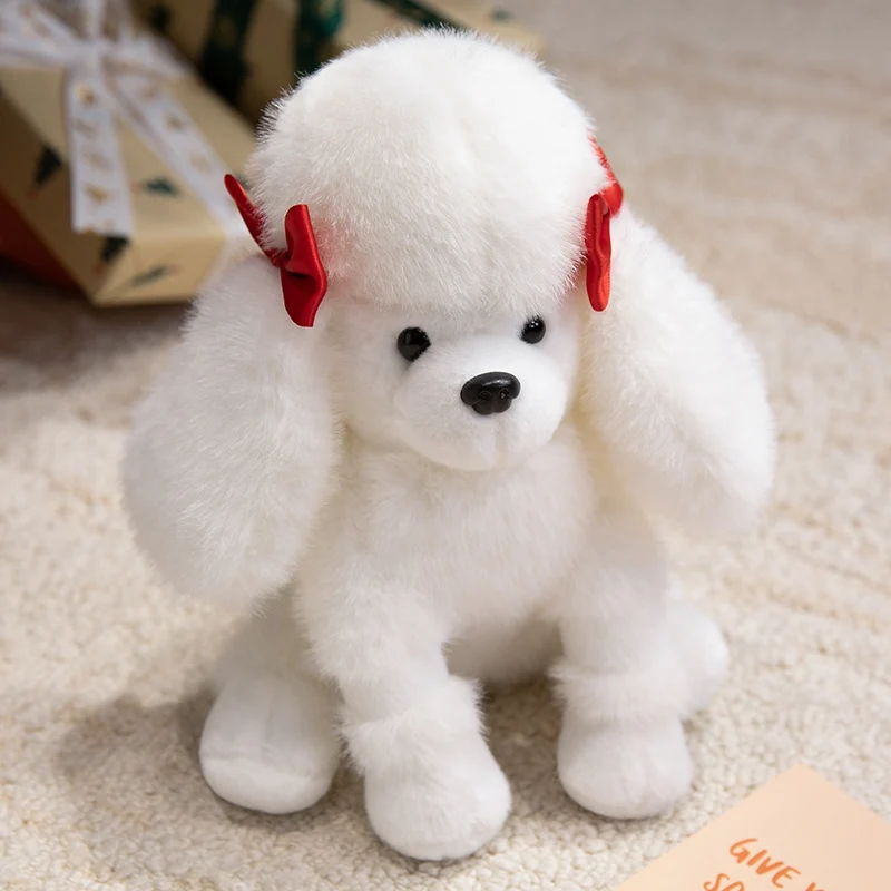 Cachorrinho de Pelúcia Realista Sentado, Fofo e Macio MDUG (26cm)