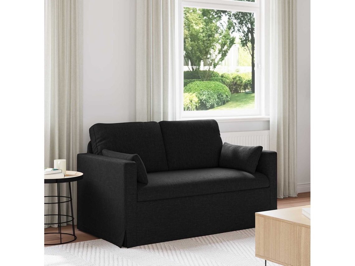Vidaxl Sofá Preto 139 X 78 X 80 Cm Tecido
