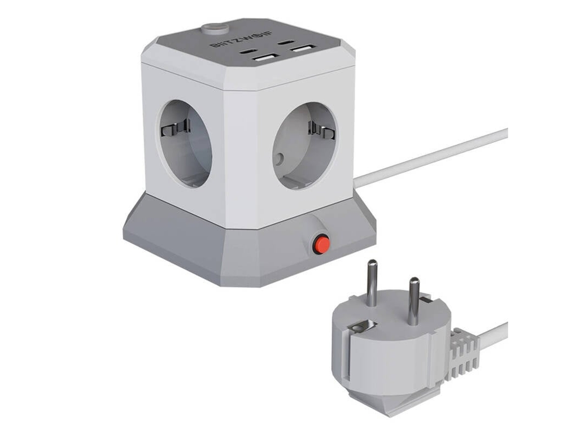 Cabo de Extensão BLITZWOLF com 4 portas AC, 2 USB A, 2 USB C