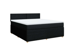 Cama com Molas/colchão 180x200 Cm Tecido Preto MAISON EXCLUSIVE