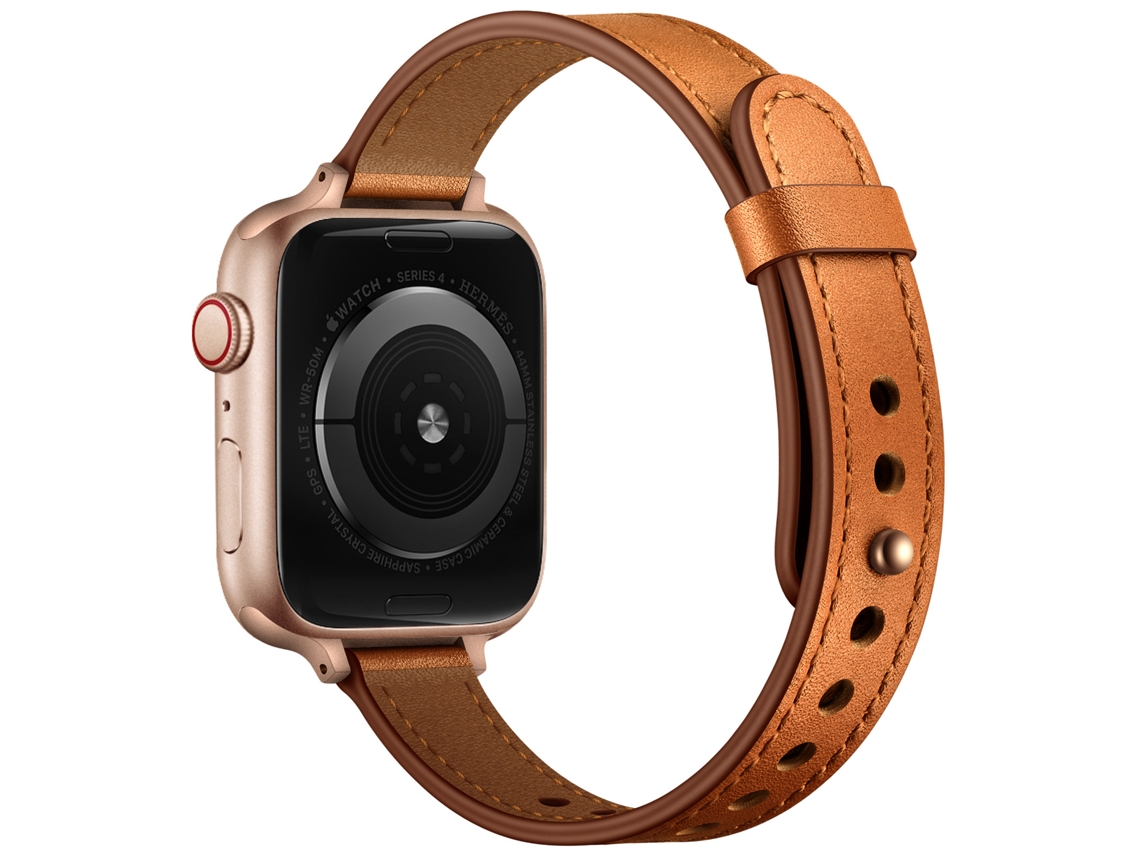 Bracelete para 18mm Universal Couro Genuíno Marrom XIAOMOYU