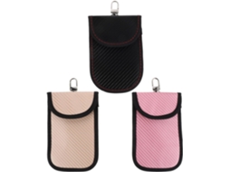 Conjunto De 3 Capas Antirroubo Para Chaves Em Fibra De Carbono Preta, Formato Vertical Médio.