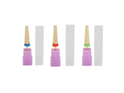 3pcs Brocas De Fresadora Para Unhas Em Aço Tungstênio Cilíndricas Para Polimento E Manicure Ouro