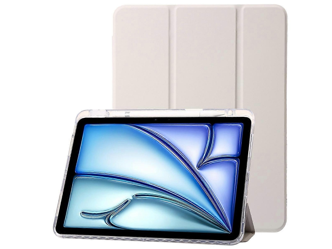 Capa para tablet Webake de acrílico transparente e couro com 3 dobras