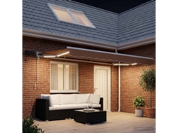 Vidaxl Estrutura De Toldo Manual Com Leds Areia 4 × 3,5 M