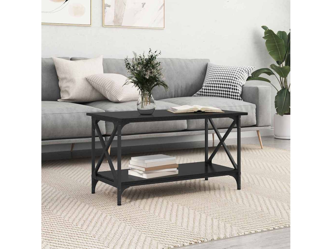 Vidaxl Mesa De Centro Carvalho Preto 80 X 45 X 45.5 Cm